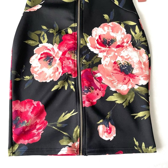 Haute Monde Pink Floral Bodycon Mini Dress - Picture 4 of 9